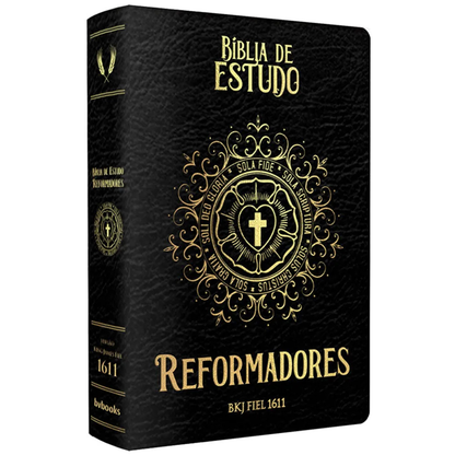 Bíblia de Estudo Reformadores | KJF | Letra Normal | Capa Luxo Preta