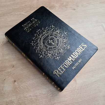 Bíblia de Estudo Reformadores | KJF | Letra Normal | Capa Luxo Preta