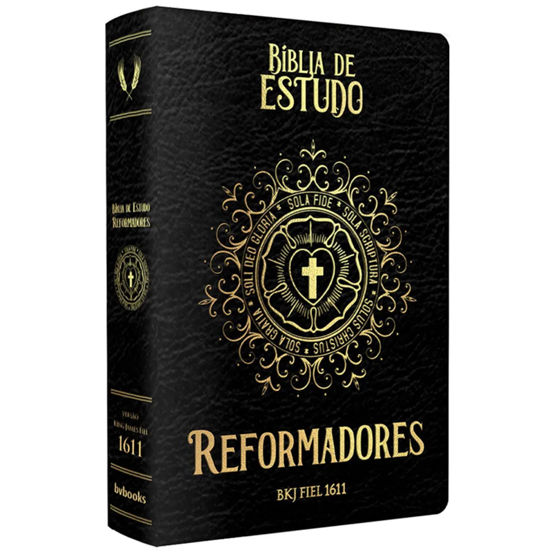 Bíblia de Estudo Reformadores | KJF | Letra Normal | Capa Luxo Preta