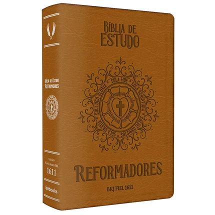 Bíblia de Estudo Reformadores | KJF | Letra Normal | Capa Luxo Caramelo