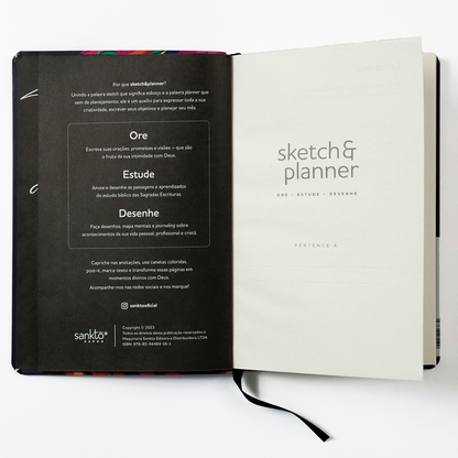 Sketch e Planner | Capa Brochura Nomes de Deus Floral