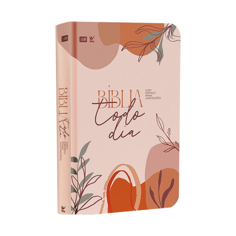Bíblia Todo Dia com Espaço para Anotações | AM | Letra Normal | Capa dura Floral