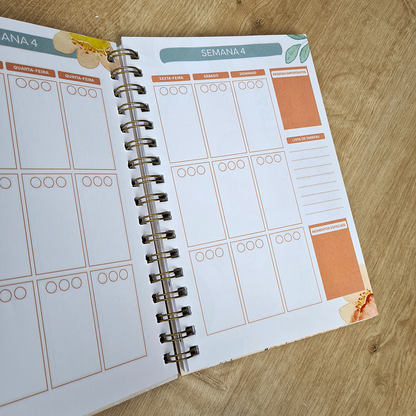 Planner Vida | Capa Dura Espiral Laranja