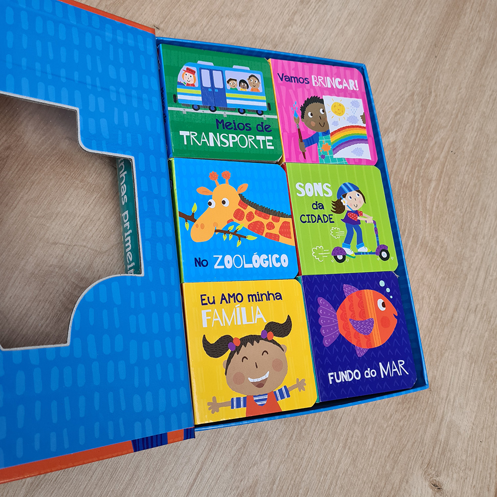Box com 6 Mini Livros |  Minhas Primeiras Palavras