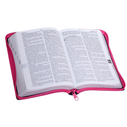 Bíblia Sagrada | O Poder da Oração | ARC | Letra Normal | Capa Semi Luxo Pink C/Ziper