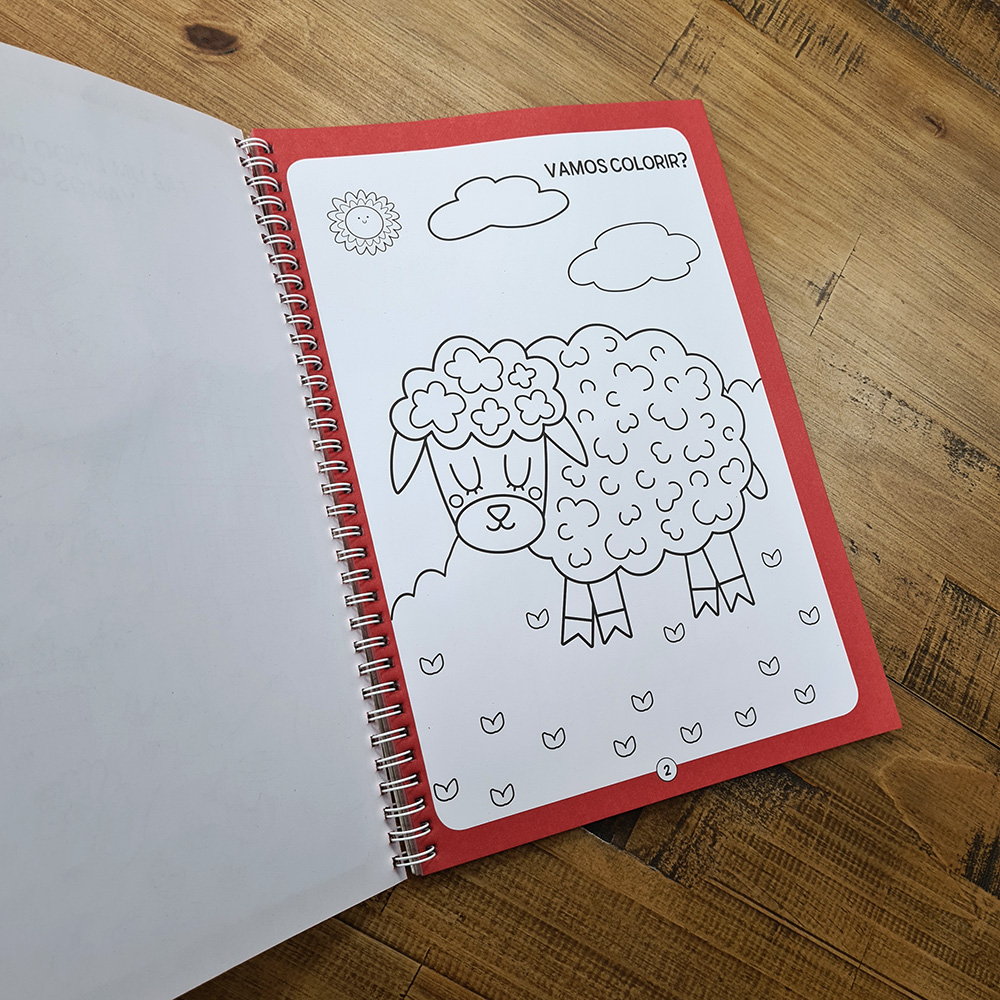 Colorindo Com os Animais da Fazenda | Com Adesivos & 4 Canetas Coloridas