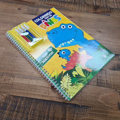 Colorindo Com os Dinos | Com Adesivos