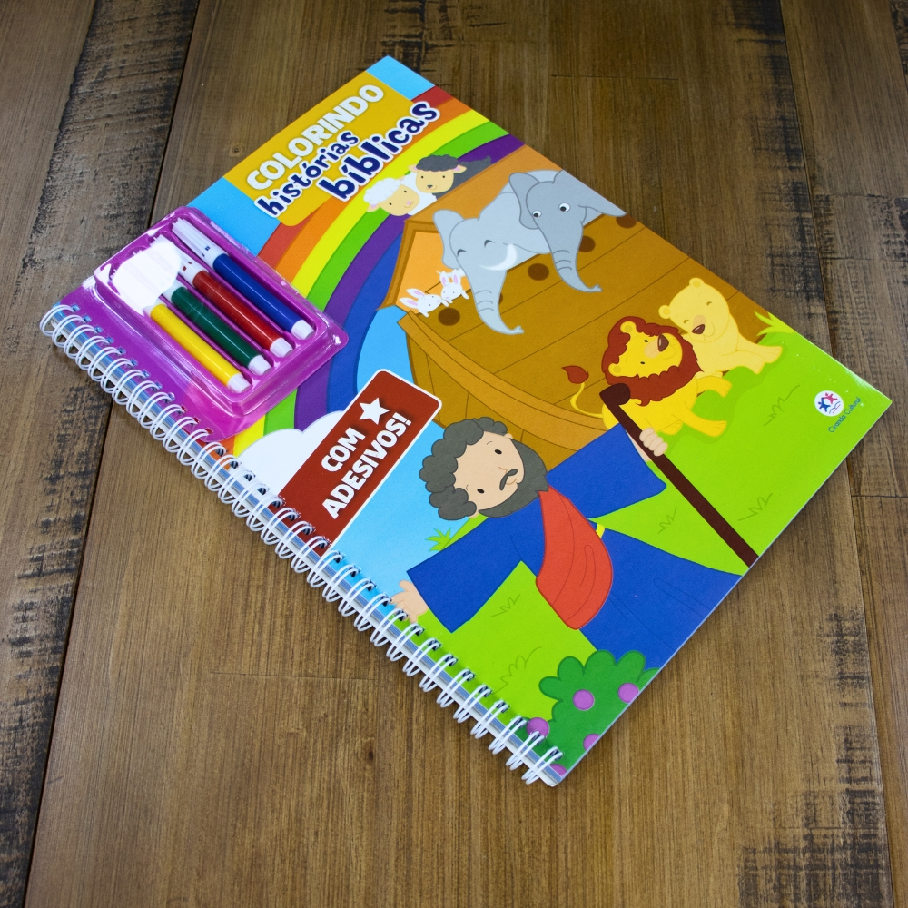 Colorindo Historias Biblicas | Com Adesivos