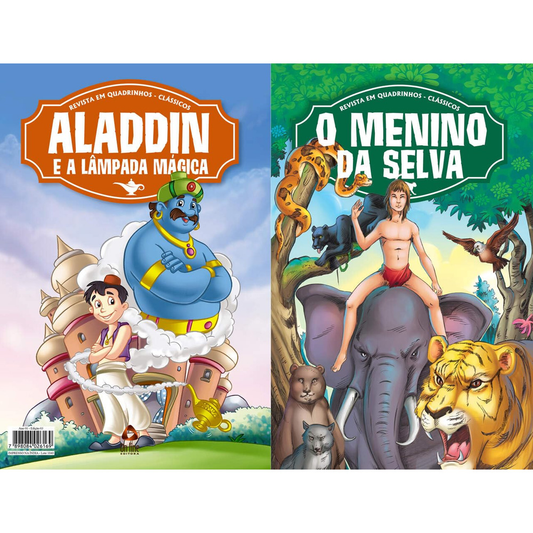 Revista em Quadrinhos 2 em 1 | O Menino da Selva e Aladin e a Lâmpada Mágica