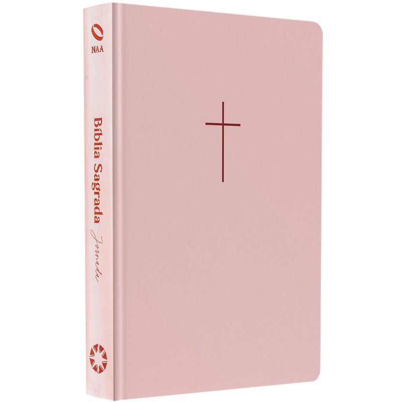 Bíblia Sagrada | NAA | Letra Grande | Capa Dura Cruz Rosa Com Espaço para Anotações