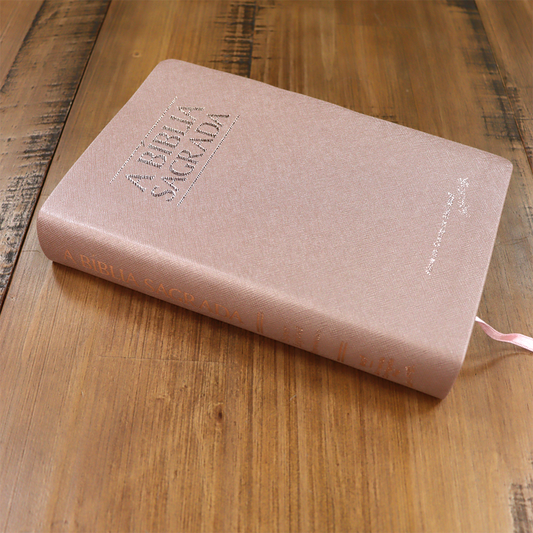 Bíblia Sagrada | ACF | Letra Grande Super Legível | Capa luxo Rosa Gold