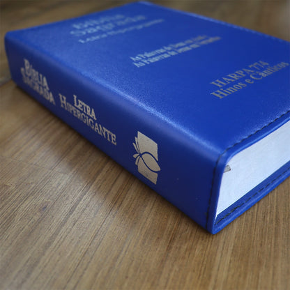 Bíblia Sagrada | ARC |  Letra Hipergigante | Capa Luxo Azul  | Harpa 774