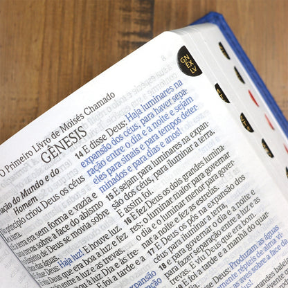 Bíblia Sagrada | ARC |  Letra Hipergigante | Capa Luxo Azul  | Harpa 774