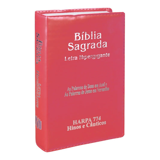 Bíblia Sagrada | ARC | Letra Hipergigante | Capa Luxo Pink  | Harpa 774