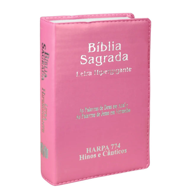 Bíblia Sagrada | ARC | Letra Hipergigante | Capa Luxo Rosa | Harpa 774