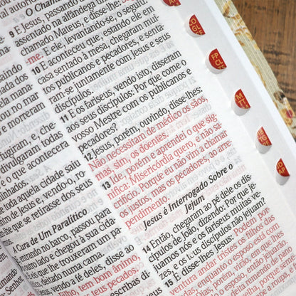 Bíblia Sagrada | ARC | Letra Hipergigante | Capa Luxo Floral Pink | Harpa 774