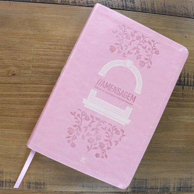 Bíblia A Mensagem | Letra Gigante | Capa Luxo Rosa Floral