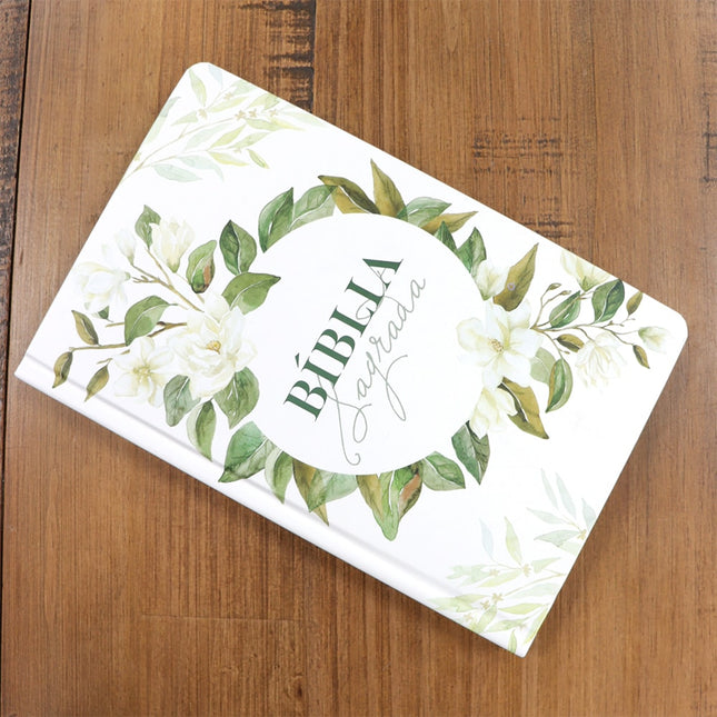 Bíblia Sagrada 860 | ARC | Letra Normal | Com Harpa Avivada e Corinhos | Capa Magnólia Branca