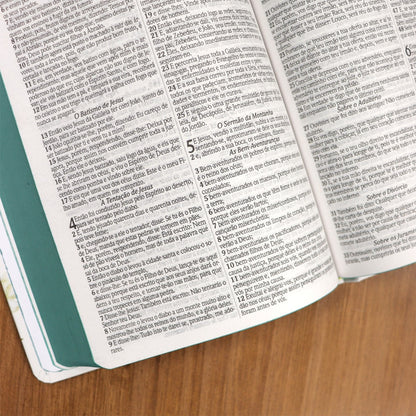 Bíblia Sagrada 860 | ARC | Letra Normal | Com Harpa Avivada e Corinhos | Capa Magnólia Branca