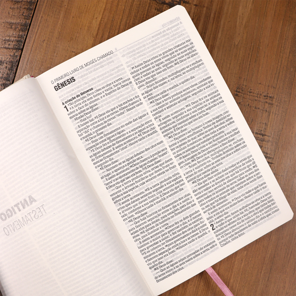 Bíblia Sagrada Flores Creme | NAA | Letra Normal | Capa Dura