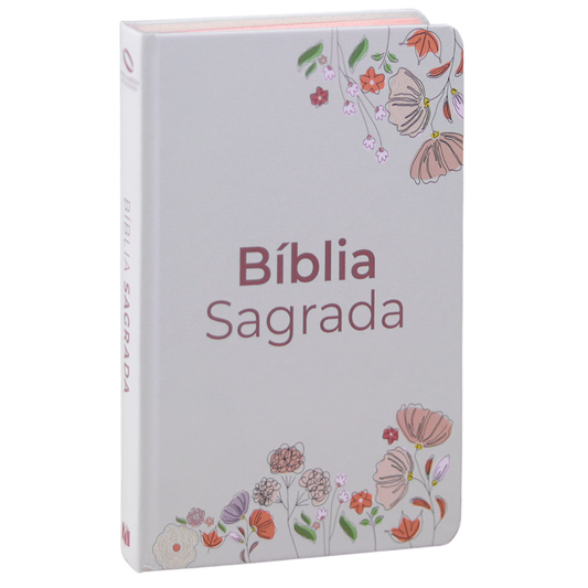 Bíblia Sagrada Flores Creme | NAA | Letra Normal | Capa Dura