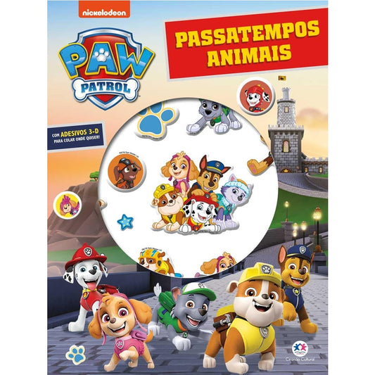 Patrulha Canina | Passatempos Animais | Com Adesivos 3-D | 3 a 5 Anos