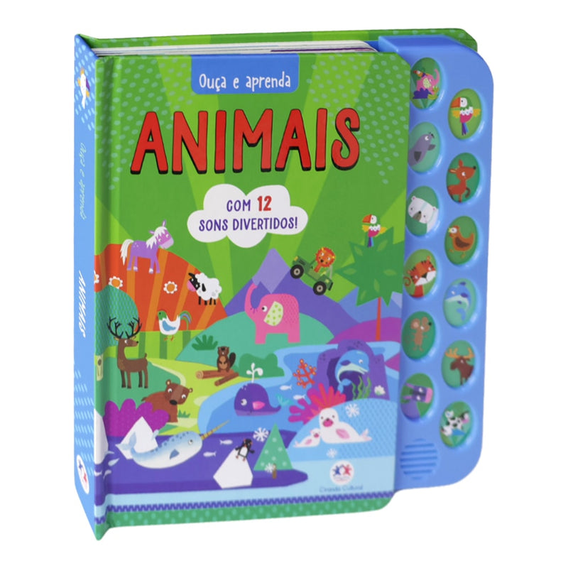Ouça e Aprenda Animais | Com 12 Sons Divertidos | 3 Anos