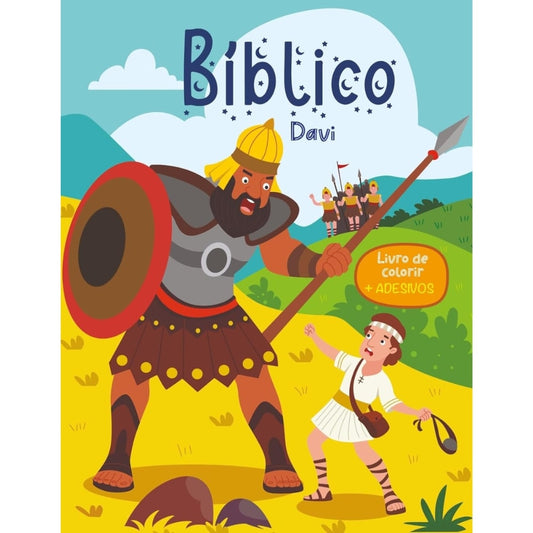 Bíblico Davi | Livro de Colorir | Adesivos 