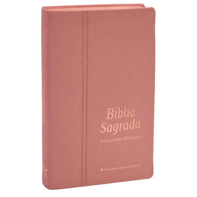 Bíblia Sagrada | NAA | Letra Normal | Capa Couro Legítimo Rosa
