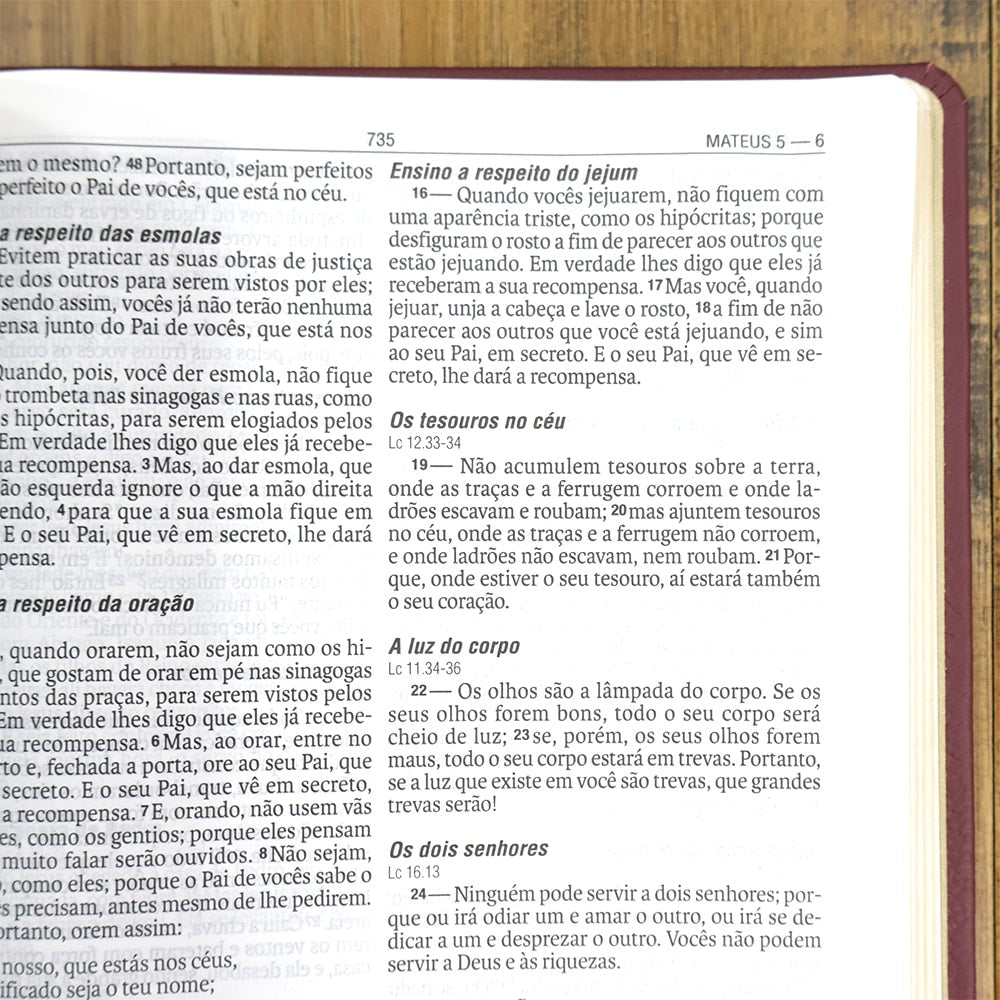 Bíblia Sagrada | NAA | Letra Normal | Capa Couro Legítimo Rubi