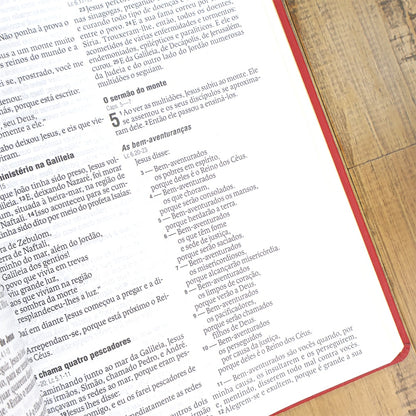 Bíblia Sagrada | NAA | Letra Normal | Capa Couro Legítimo Malagueta