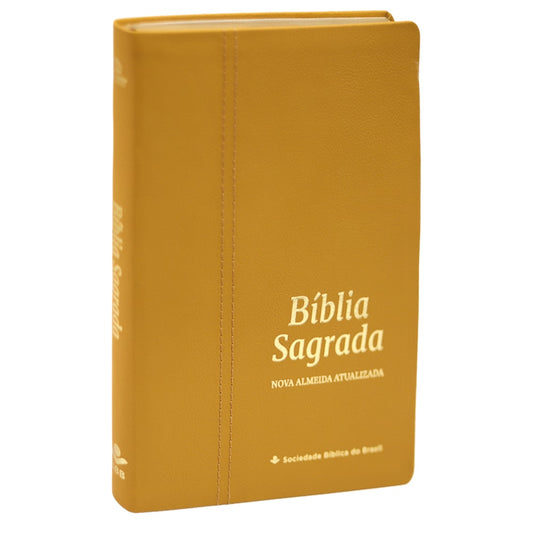 Bíblia Sagrada | NAA | Letra Normal | Capa Couro Legítimo Açafrão
