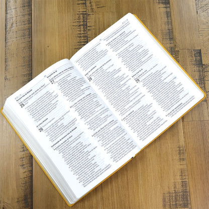 Bíblia Sagrada | NAA | Letra Normal | Capa Couro Legítimo Açafrão
