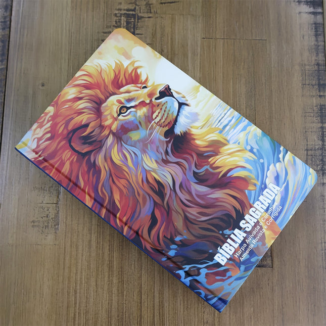 Bíblia Leão Sunset | ARC | Letra Grande | Capa Dura | Harpa Avivada e Corinhos