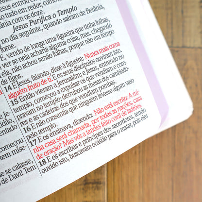 Bíblia Floral Rosa | ARC | Letra Gigante | Capa Dura | Harpa Avivada e Corinhos