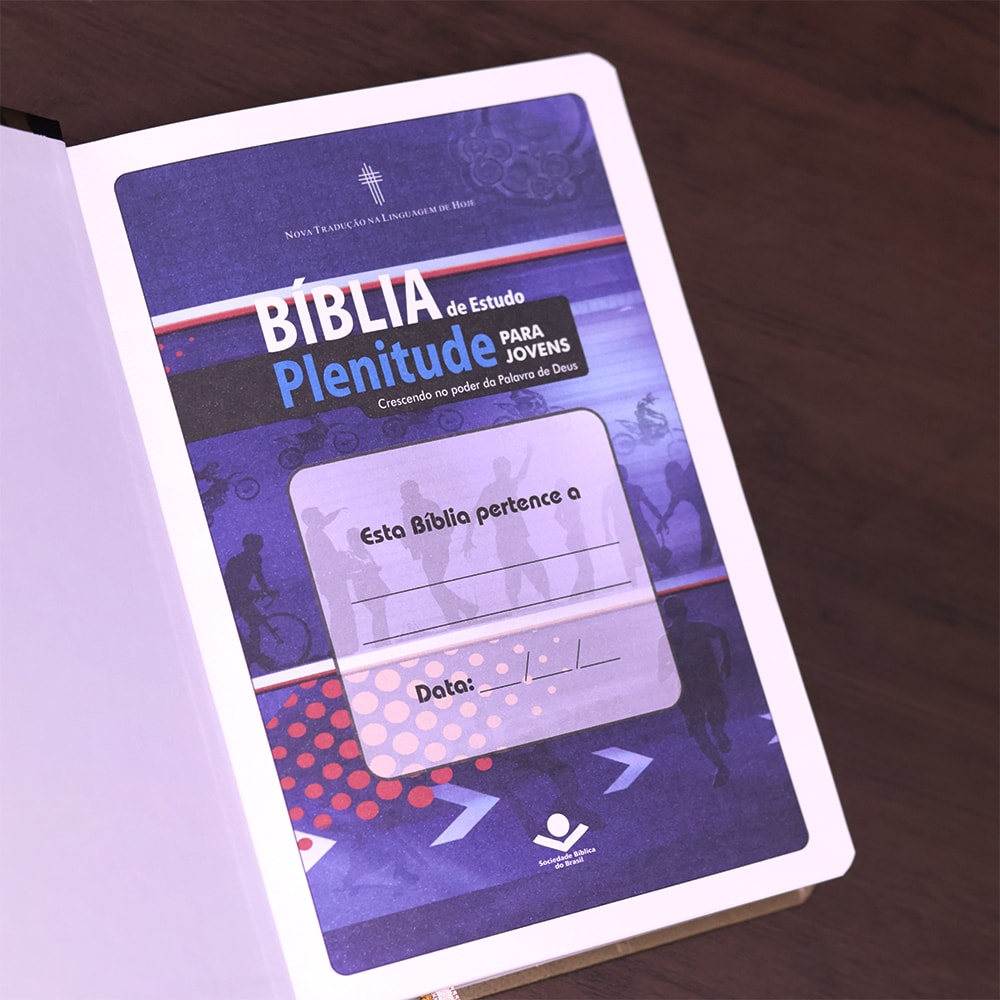 Bíblia de Estudo Plenitude Para Jovens | Letra Normal | NTLH | Capa Dura Marrom Fosco