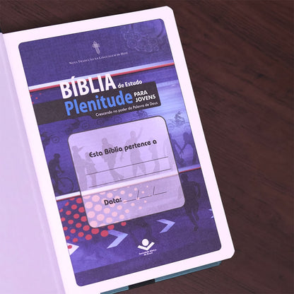 Bíblia de Estudo Plenitude Para Jovens | Letra Normal | NTLH | Capa Dura Verde Brilho