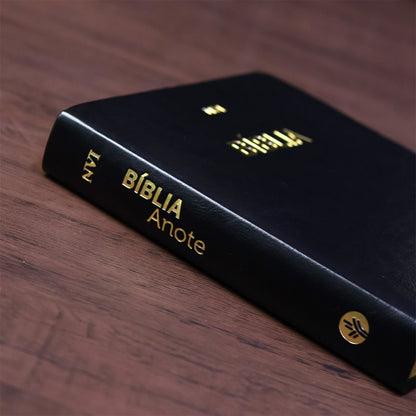 Bíblia Anote | NVI | Letra Normal | Capa Luxo Preta Dourada
