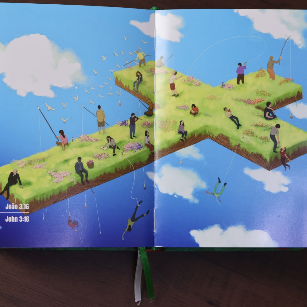 Bíblia Bilíngue | Português e Inglês | Edição Para Jovens | NTLH | Capa Dura Ovelha