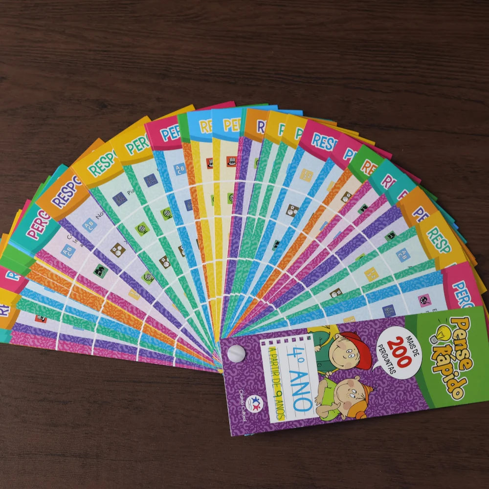 Livro Flash Cards Pense Rápido | 4° Ano | A Partir de 9 Anos