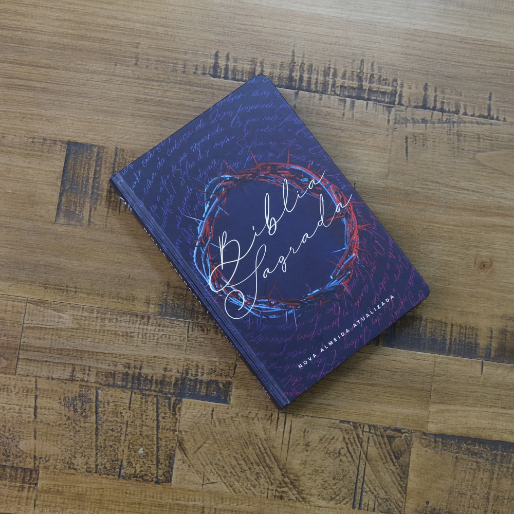 Biblia Flores Coroa Neon | NAA | Letra Normal | Capa Dura