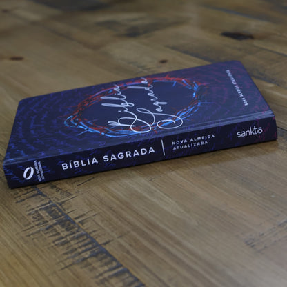 Biblia Flores Coroa Neon | NAA | Letra Normal | Capa Dura