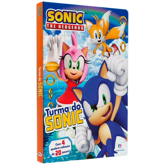 Sonic The Hedgehog | Turma do Sonic |  Com 4 Quebra-Cabeça de 20 Peças