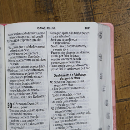 Bíblia Sagrada | Letra Gigante | NTLH | Capa Rosa Claro | Com Índice
