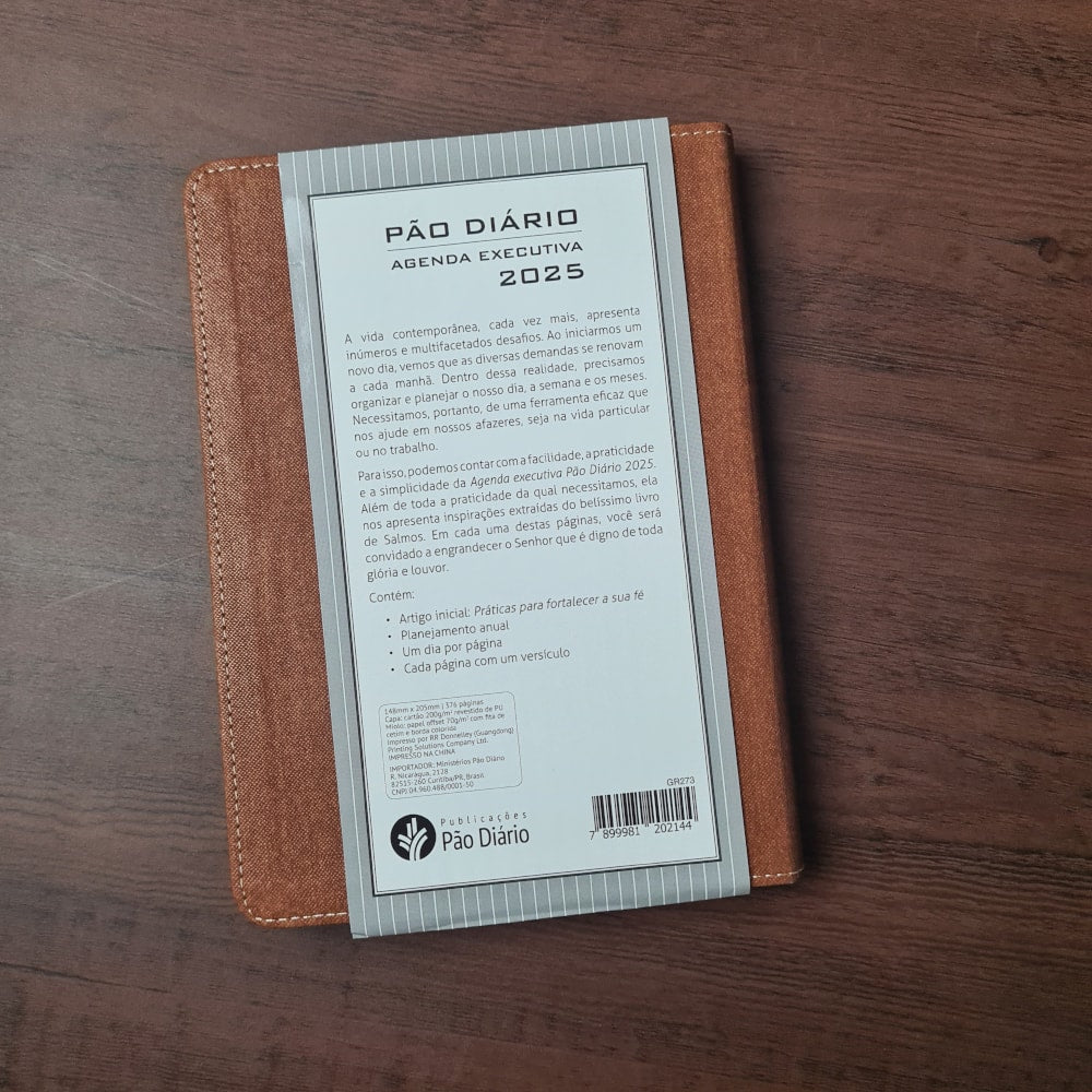 Agenda Executiva 2025 | Capa Luxo Marrom