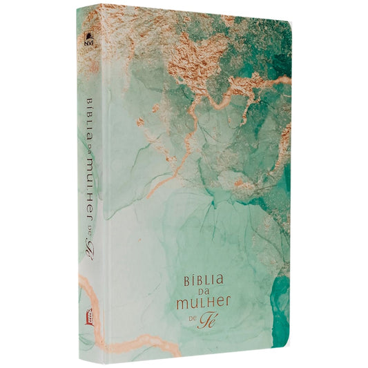 Bíblia da Mulher de Fé | NVI | Capa Couro Soft Marmorizada