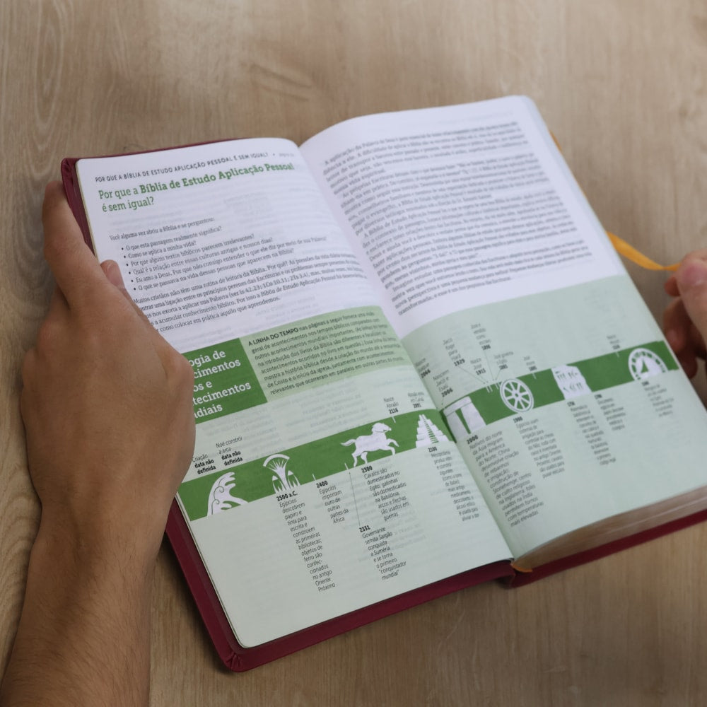 Bíblia de Estudo Aplicação Pessoal | NVT | Letra Grande | Luxo Vinho