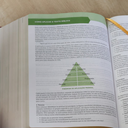 Bíblia de Estudo Aplicação Pessoal | NVT | Letra Grande | Luxo Vinho