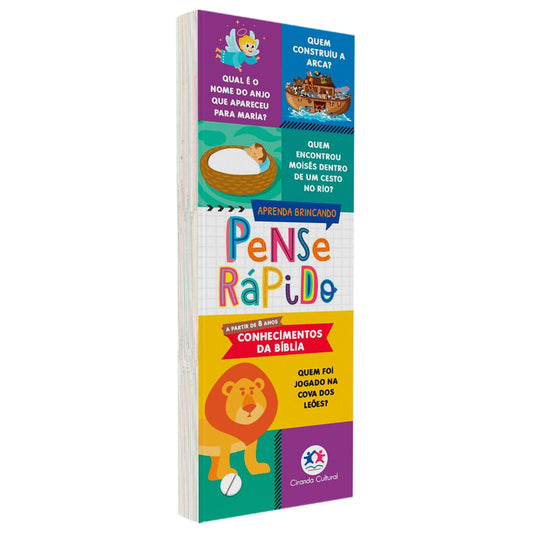 Flash Cards Pense Rápido | Conhecimentos da Bíblia | A Partir dos 8 Anos