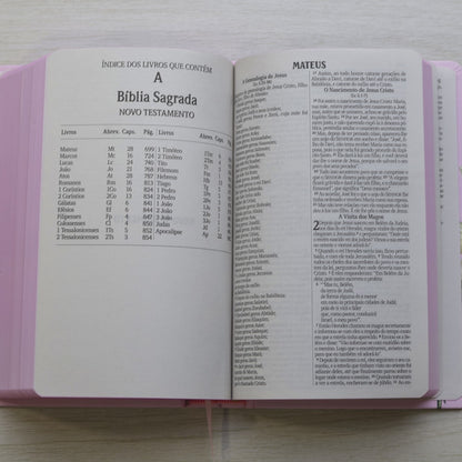 Bíblia Sagrada Lírios | NVI | Letra Maior | Capa Dura Rosa